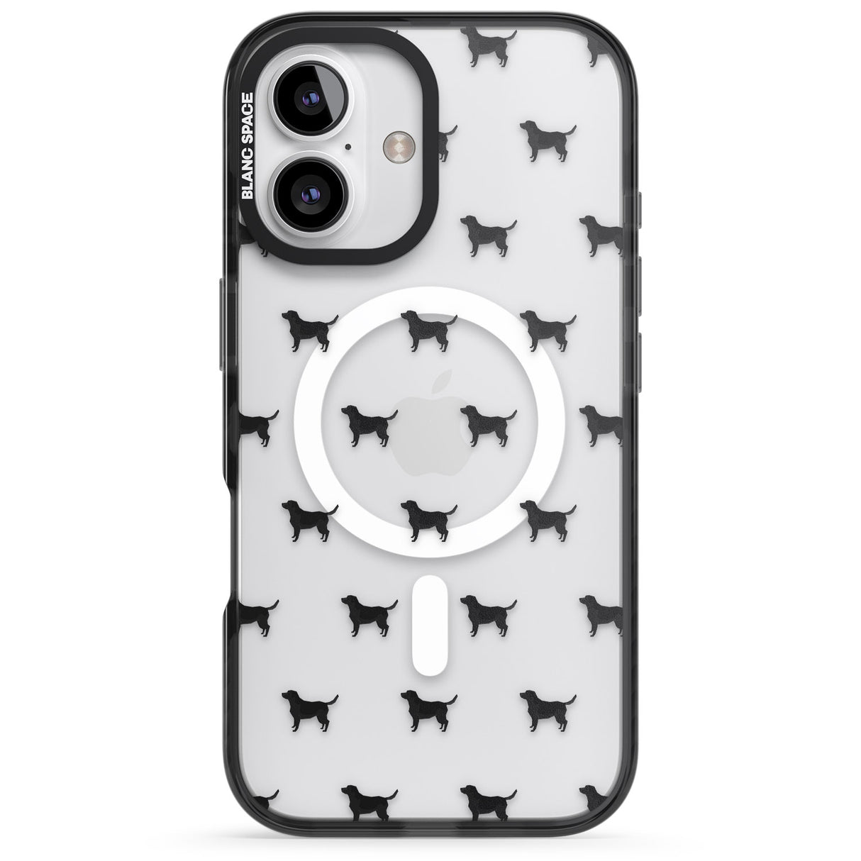 Black Labrador Dog Pattern Clear