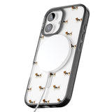 iPhone 16 Pro Max Basset Hound Dog Pattern Clear Black Impact Phone Case