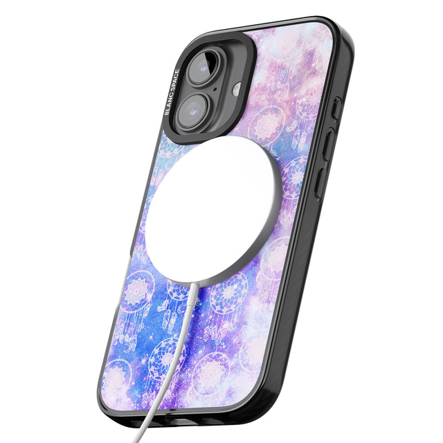 iPhone 16 Pro Max Dreamcatcher Pattern Galaxy Print Tie Dye Black Impact Phone Case