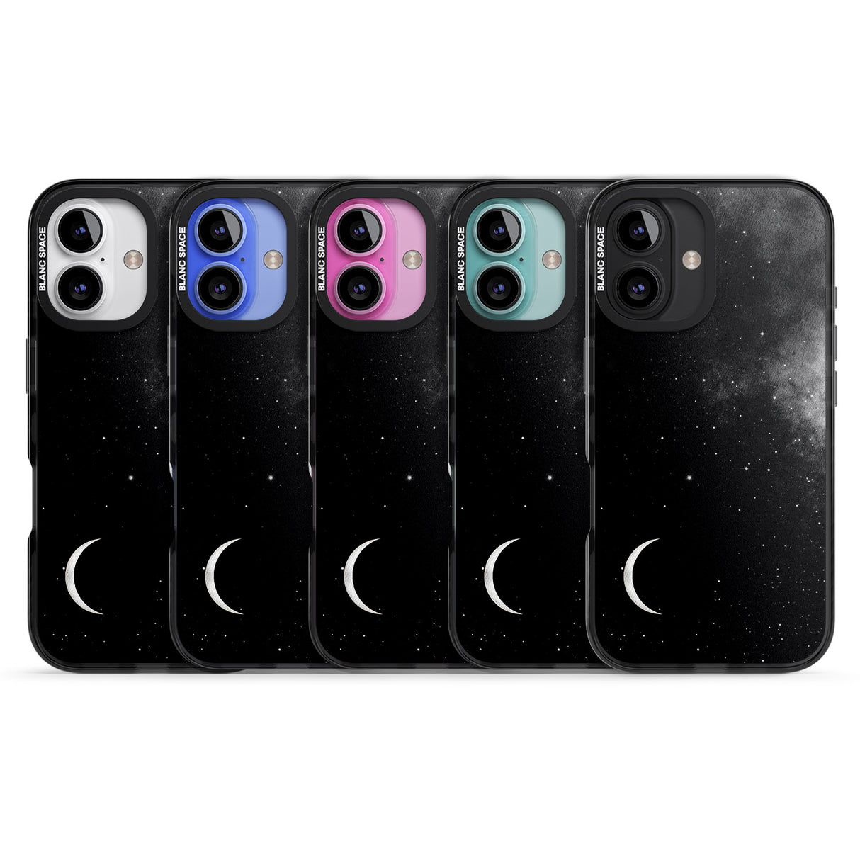 iPhone 16 Pro Max Night Sky Galaxies: Crescent Moon Black Impact Phone Case