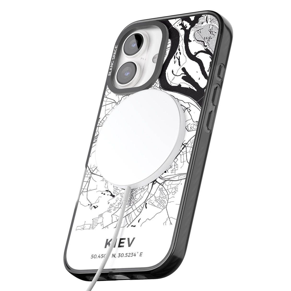 iPhone 16 Pro Max Map of Kiev, Ukraine Black Impact Phone Case