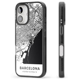 iPhone 16 Pro Max Map of Barcelona, Spain Black Impact Phone Case