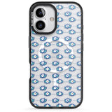 iPhone 16 Pro Max Crazy Eyes (Clear) Psychedelic Eyes Pattern Black Impact Phone Case