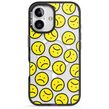 iPhone 16 Pro Max Sad Face Clear Pattern Black Impact Phone Case