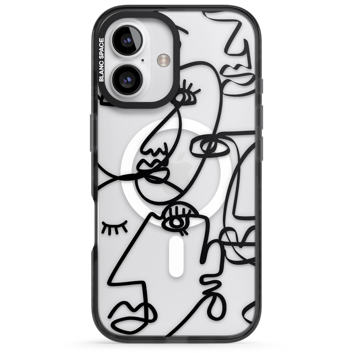 Abstract Continuous Line Faces Black on Clear