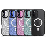 iPhone 16 Pro Max Abstract Lines: Circles Black Impact Phone Case