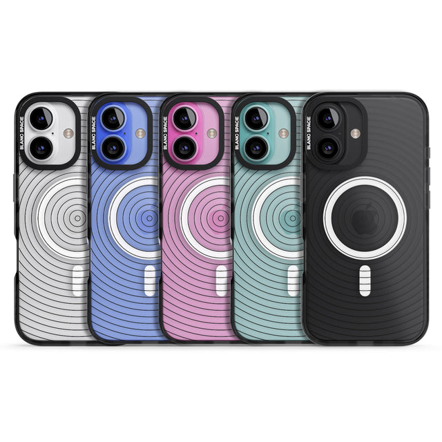 iPhone 16 Pro Max Abstract Lines: Circles Black Impact Phone Case