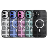 iPhone 16 Pro Max Abstract Lines: Mixed Pattern #1 Black Impact Phone Case