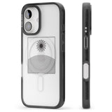 iPhone 16 Pro Max Framed Linework: Rising Sun Black Impact Phone Case