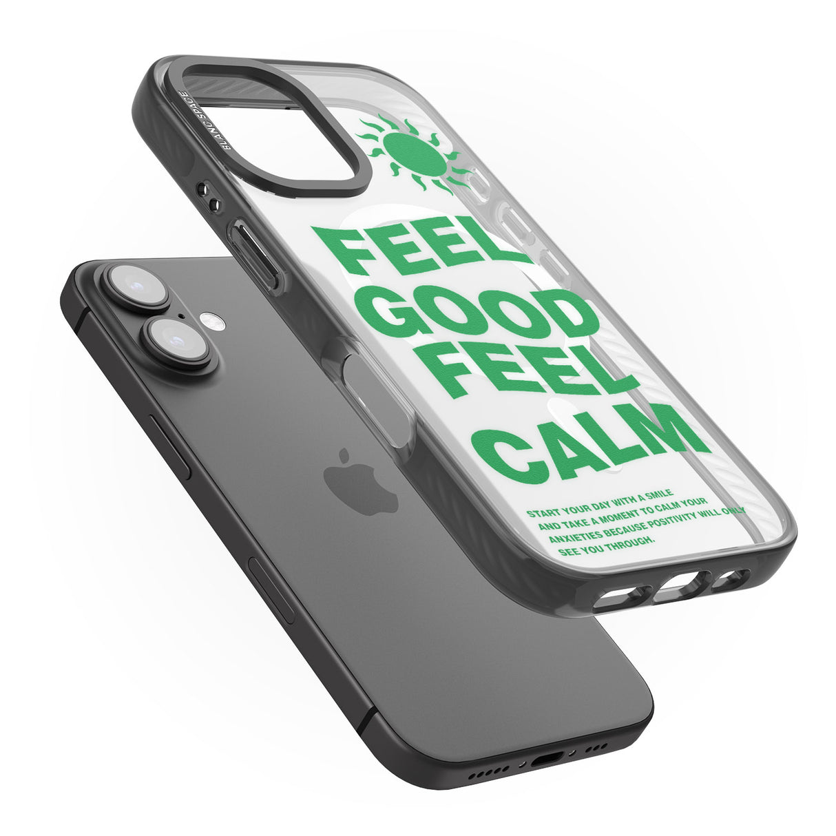 iPhone 16 Pro Max Feel Good Feel Calm (Green) Black Impact Phone Case