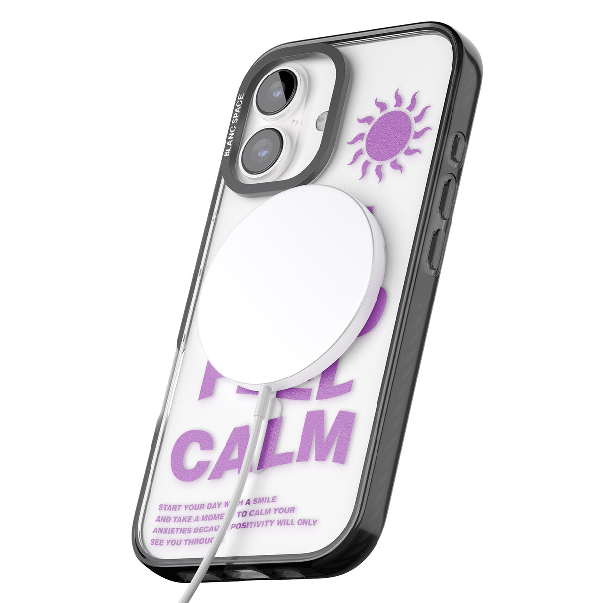 iPhone 16 Pro Max Feel Good Feel Calm (Purple) Black Impact Phone Case