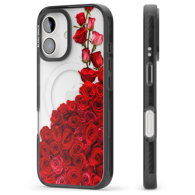 iPhone 16 Pro Max Floral Roses Black Impact Phone Case