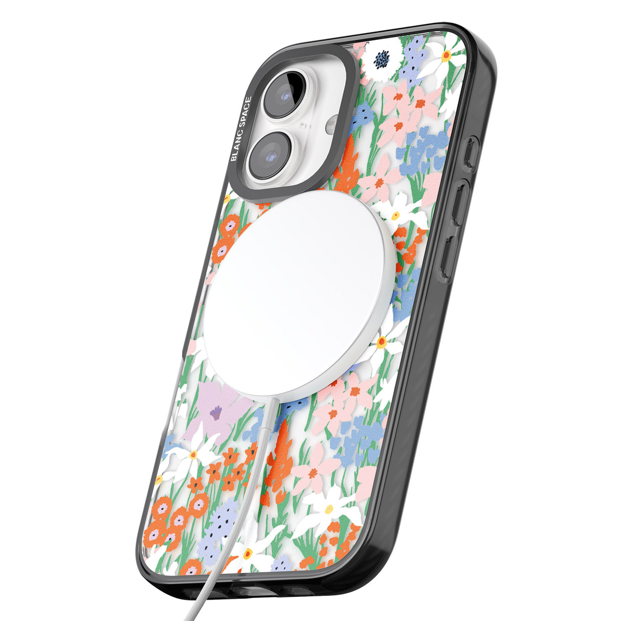 iPhone 16 Pro Max Springtime Meadow: Transparent Black Impact Phone Case