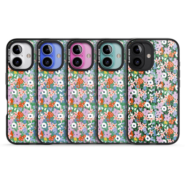 iPhone 16 Pro Max Jazzy Floral Mix: Transparent Black Impact Phone Case