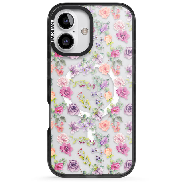 iPhone 16 Pro Max Sunday Flowers Black Impact Phone Case