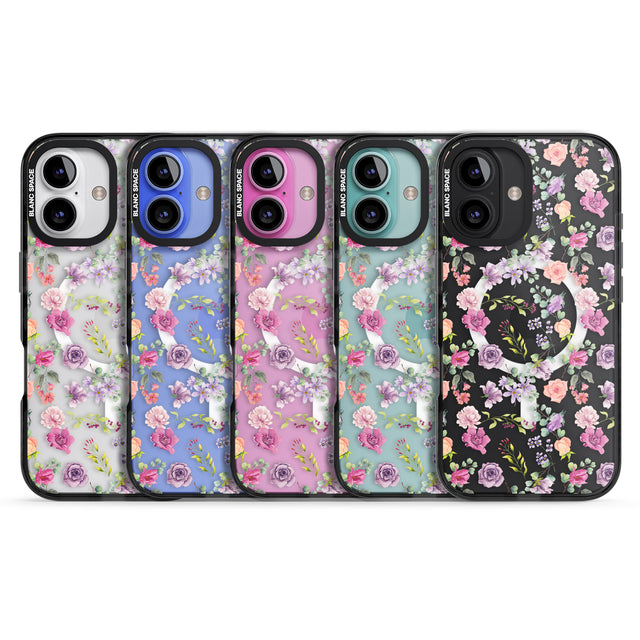 iPhone 16 Pro Max Sunday Flowers Black Impact Phone Case