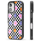 iPhone 16 Pro Max Checkered Blossom Black Impact Phone Case