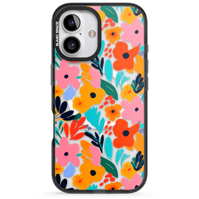 iPhone 16 Pro Max Floral Fiesta Black Impact Phone Case