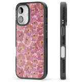 iPhone 16 Pro Max Large Pink Flowers Transparent Design Black Impact Phone Case