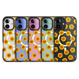 iPhone 16 Pro Max Sunflowers Transparent Pattern Black Impact Phone Case