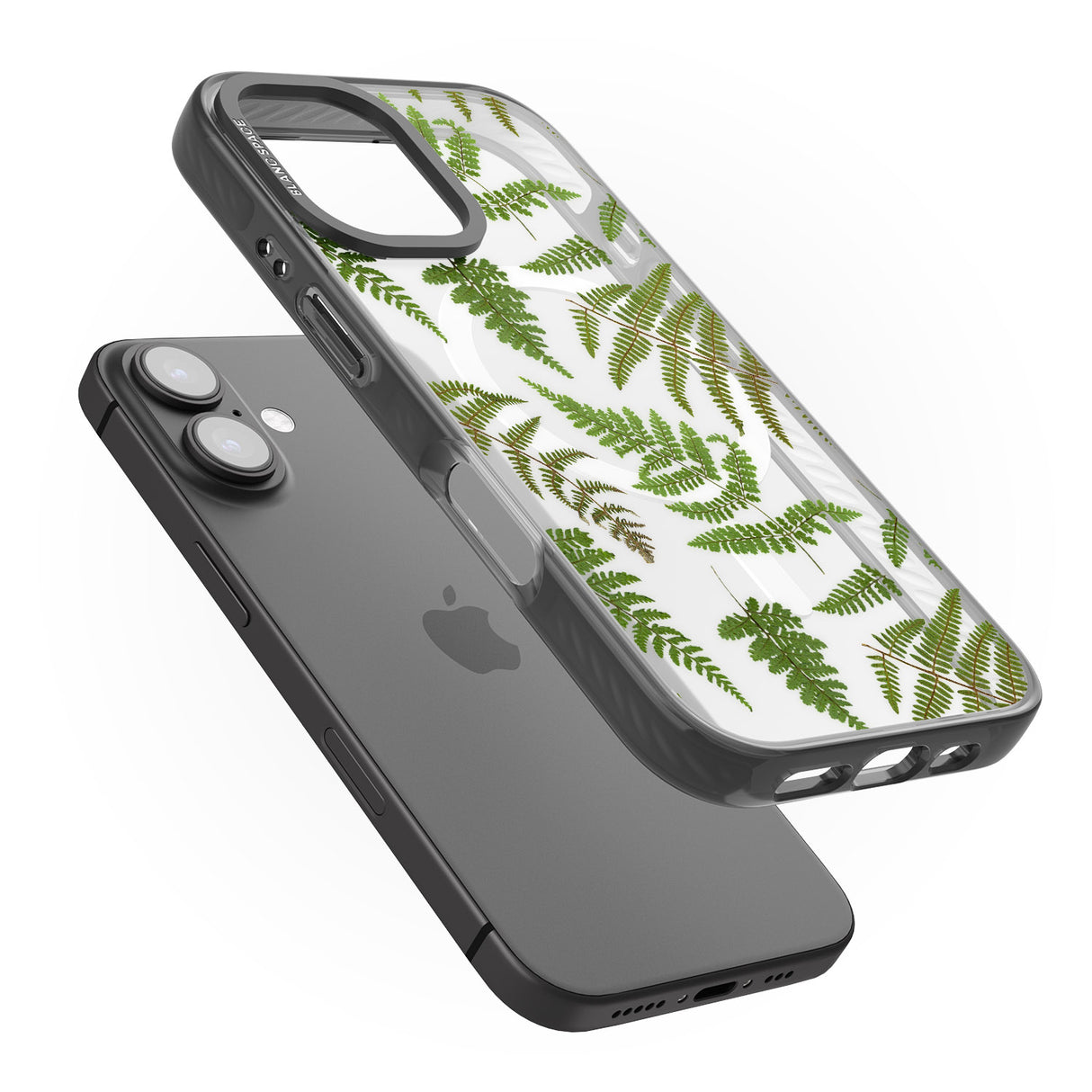 iPhone 16 Pro Max Leafy Ferns Black Impact Phone Case