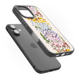 iPhone 16 Pro Max Wildflower Stripe Design - Cream Black Impact Phone Case