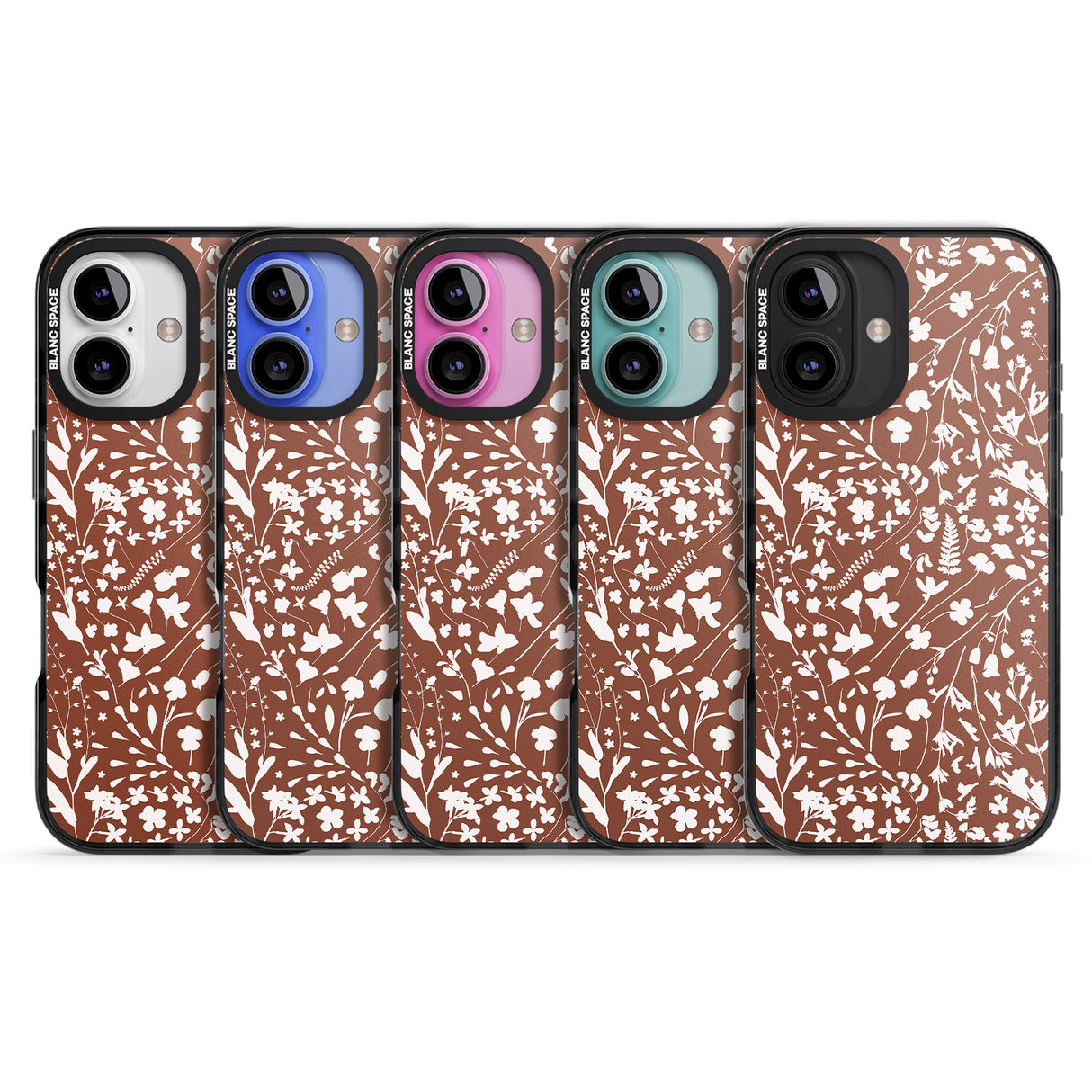 iPhone 16 Pro Max Wildflower Cluster on Terracotta Black Impact Phone Case