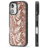 iPhone 16 Pro Max Wildflowers and Ferns on Terracotta Black Impact Phone Case