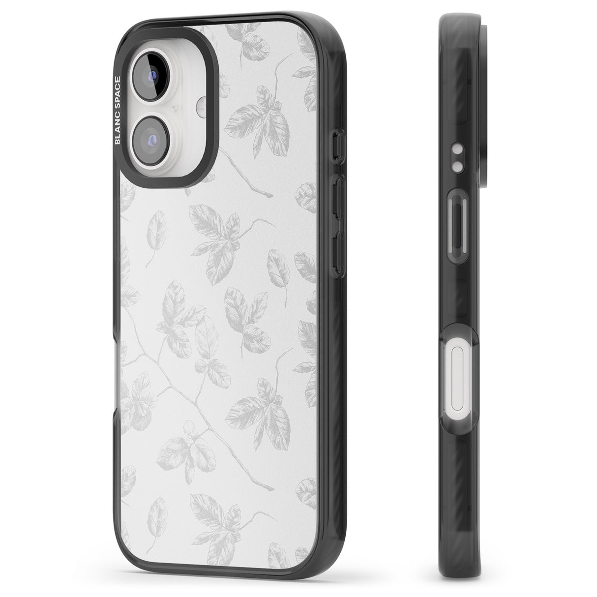 iPhone 16 Pro Max Grey Branches Vintage Botanical Black Impact Phone Case