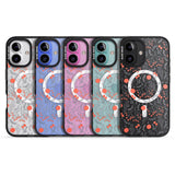 iPhone 16 Pro Max Red Fruits Transparent Floral Black Impact Phone Case