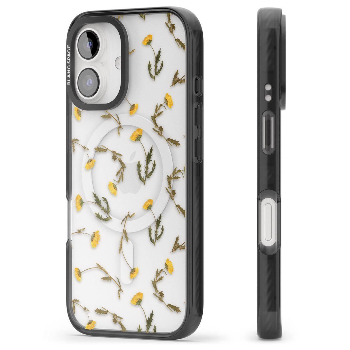 iPhone 16 Pro Max Long Stemmed Wildflowers - Dried Flower-Inspired Black Impact Phone Case