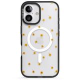 iPhone 16 Pro Max Yellow Flower Pattern - Dried Flower-Inspired Black Impact Phone Case