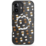 iPhone 16 Pro Max Coffee Cup Pattern Black Impact Phone Case