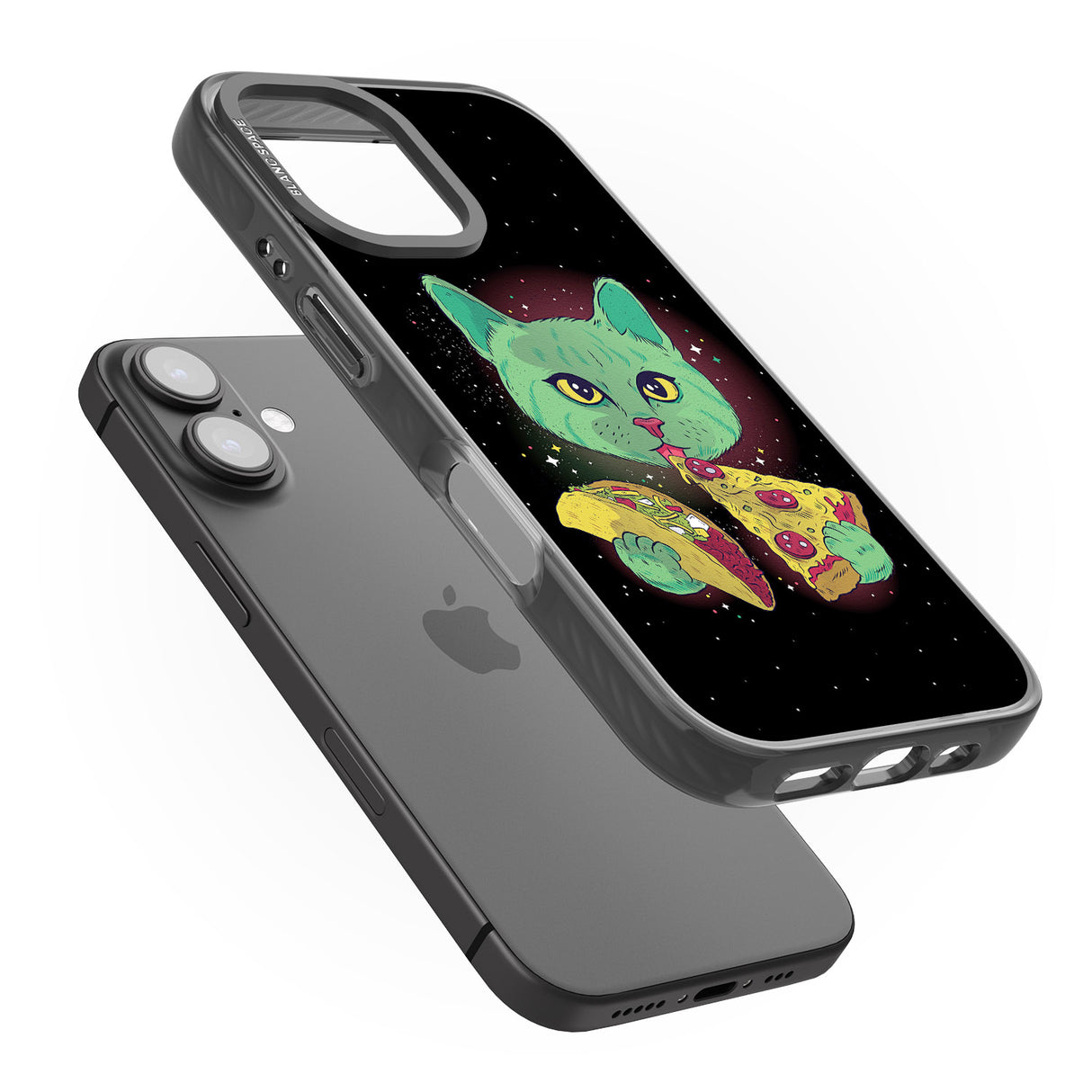 iPhone 16 Pro Max Pizza Purr Black Impact Phone Case