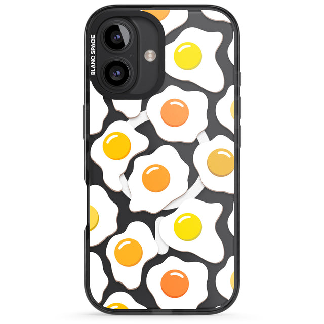 iPhone 16 Pro Max Fried Egg Pattern Black Impact Phone Case