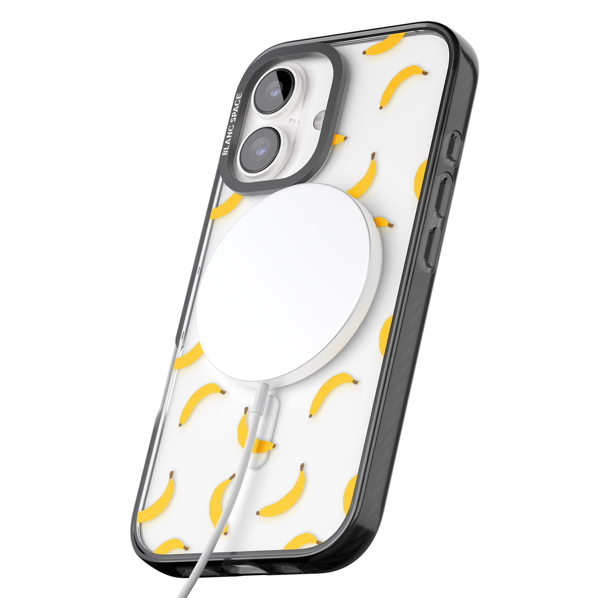 iPhone 16 Pro Max Banana Pattern Black Impact Phone Case