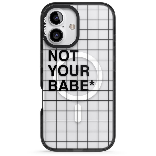 iPhone 16 Pro Max Grid Pattern Not Your Babe Black Impact Phone Case