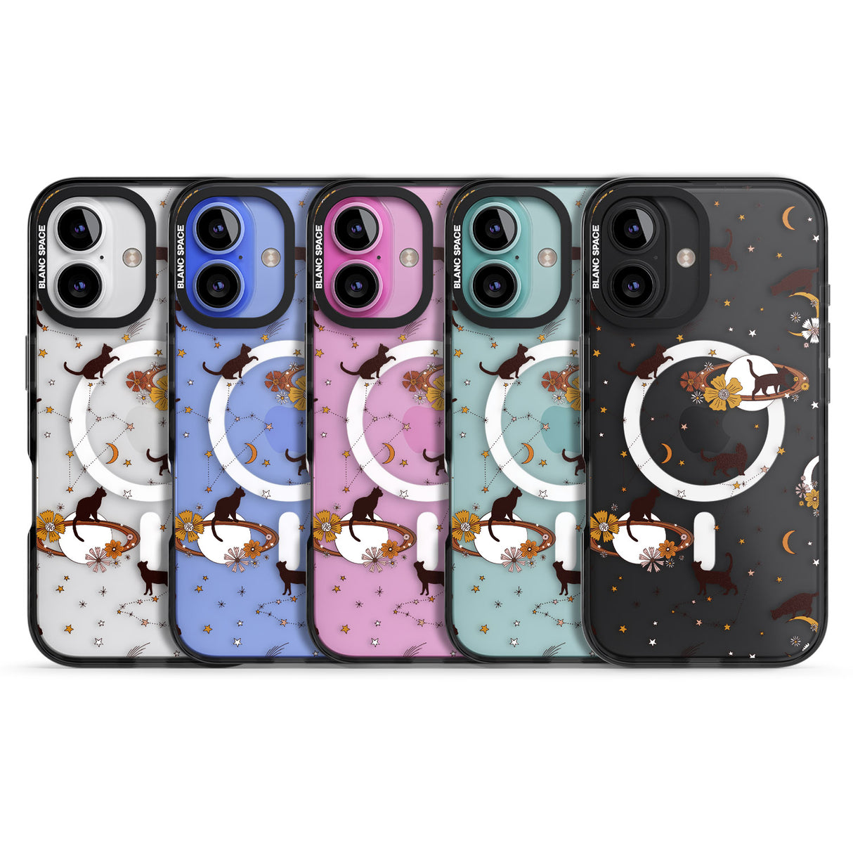 iPhone 16 Pro Max Halloween Cats and Astrology Black Impact Phone Case