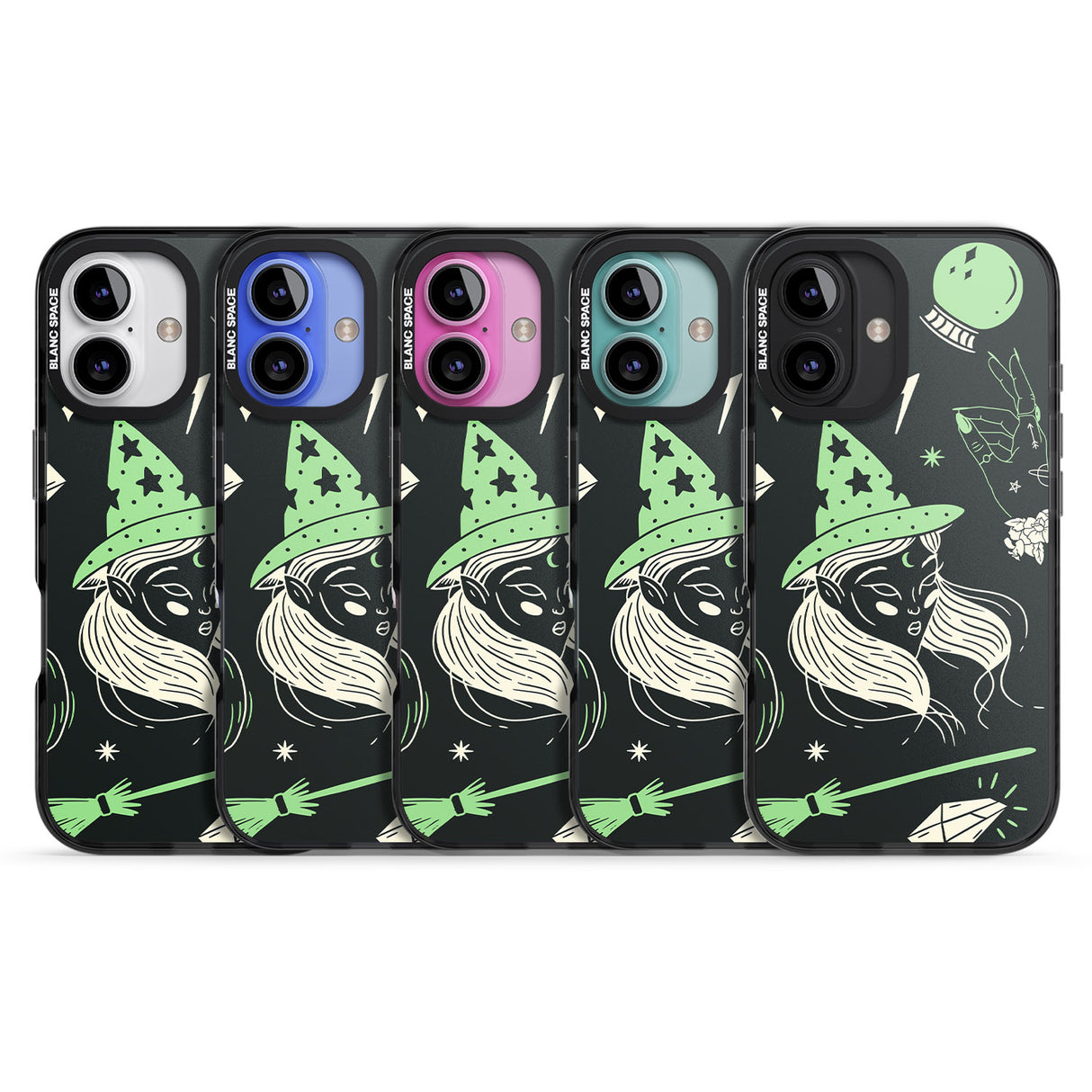 iPhone 16 Pro Max Astrology Witch Pattern Black Impact Phone Case