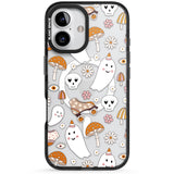 Cute Ghost and Skulls Pattern Black Impact Magsafe Phone Case for iPhone 16, iPhone 16 Plus