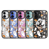 Cute Ghost and Skulls Pattern Black Impact Magsafe Phone Case for iPhone 16, iPhone 16 Plus