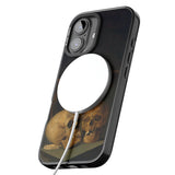 Still Life of Three Skulls Black Impact Magsafe Phone Case for iPhone 16, iPhone 16 Plus