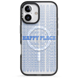 iPhone 16 Pro Max Happy Place (Blue) Black Impact Phone Case + Magsafe