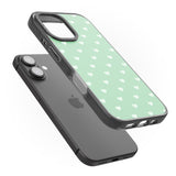 iPhone 16 Pro Max Small Heart Pattern: Green Black Impact Phone Case