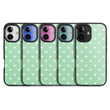 iPhone 16 Pro Max Small Heart Pattern: Green Black Impact Phone Case