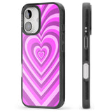 iPhone 16 Pro Max Pink Heart Illusion Black Impact Phone Case