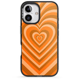 iPhone 16 Pro Max Orange Heart Illusion Black Impact Phone Case