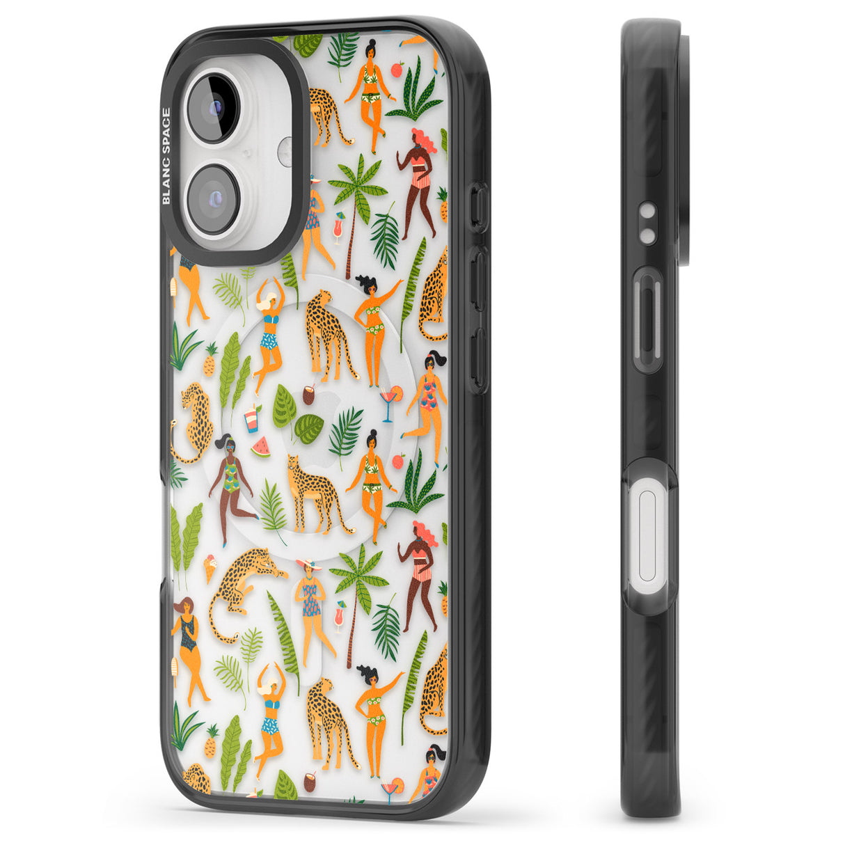 iPhone 16 Pro Max Tropical Summer Black Impact Phone Case