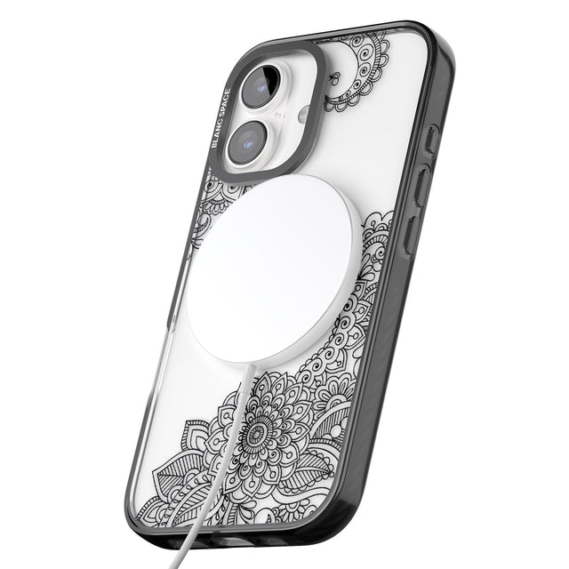 iPhone 16 Pro Max Black Henna Botanicals Black Impact Phone Case