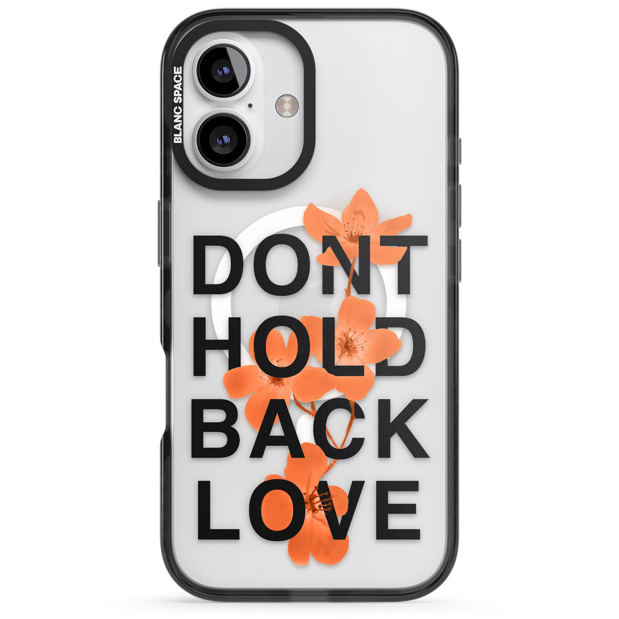 iPhone 16 Pro Max Don't Hold Back Love - Orange & Black Black Impact Phone Case